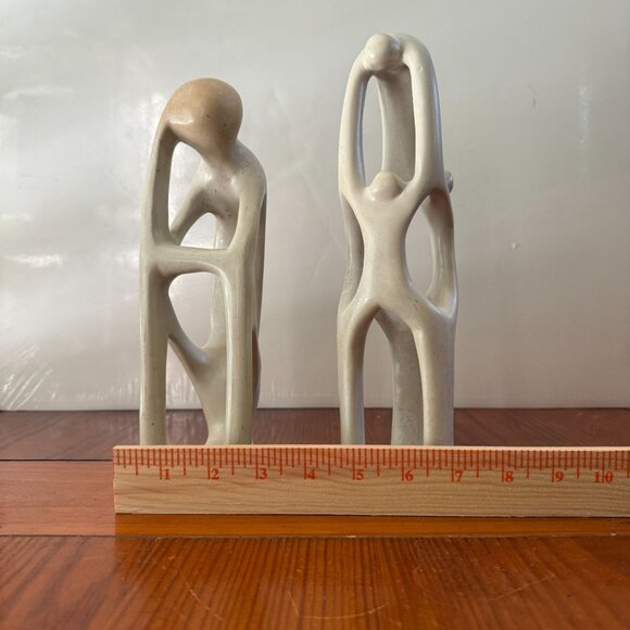 Soapstone Carved Abstract Figurine Set - 2 Pieces - Picture 3 of 5
